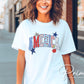 America DTF Transfer, Ready to Press, Coquette 4th of July Tshirt Design