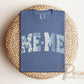 MeMe Blue Toile Patchwork DTF Transfer, Gift for Mother's Day, Grandmacore T-shirt Design