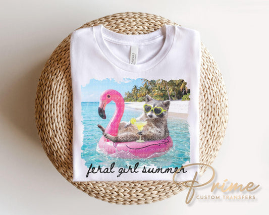 Feral Girl Summer DTF Transfer, Funny Summer T-Shirt Design