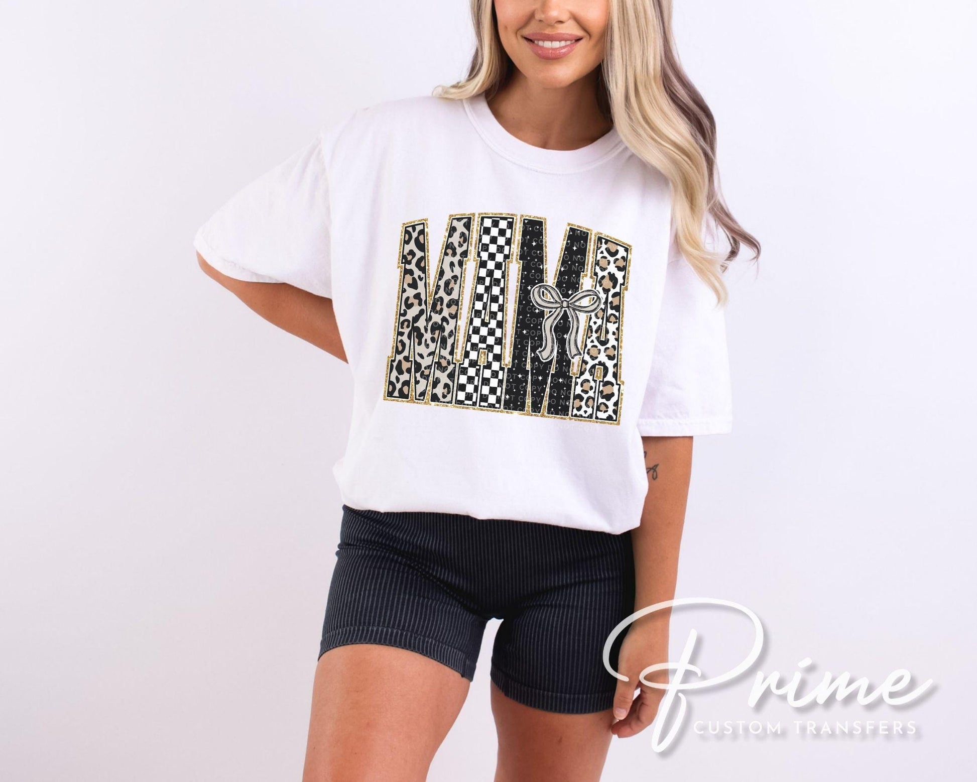 Coquette Mama Leopard Print DTF Transfer, Gift for Mom, Trendy Mom Shirt Graphic