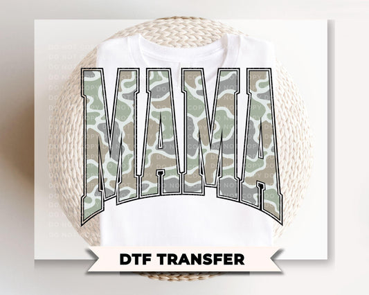 Camo Mama DTF Transfer, Ready to Press, Mother's Day Gift