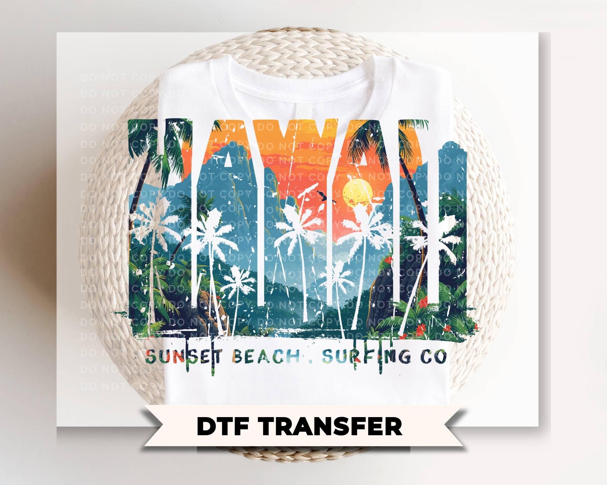 Hawaii DTF Transfer, Ready to Press, Summer Family Vacation T-shirt Design
