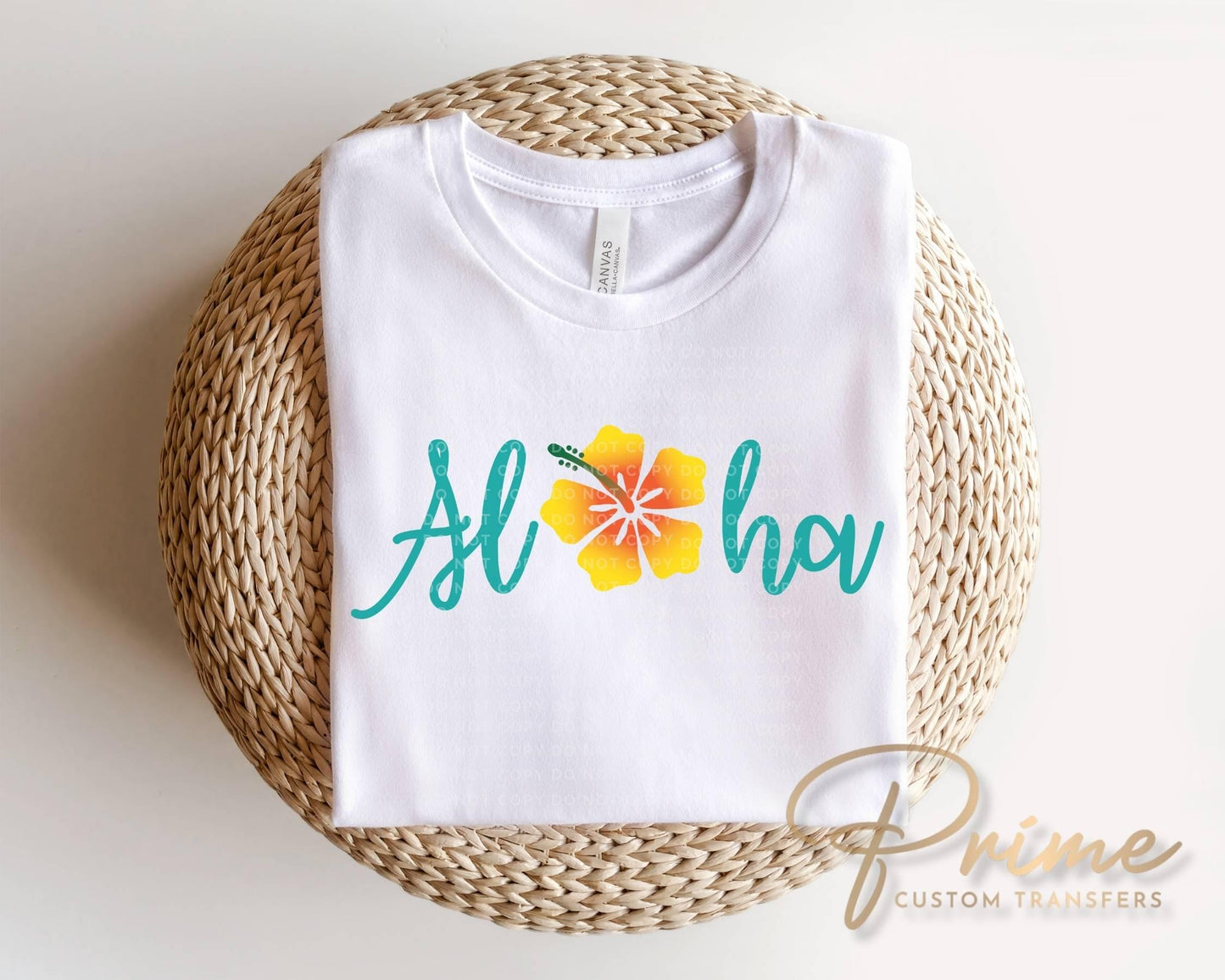 Aloha DTF Transfer, Ready to Press, Hawaii Vacation T-shirt Design