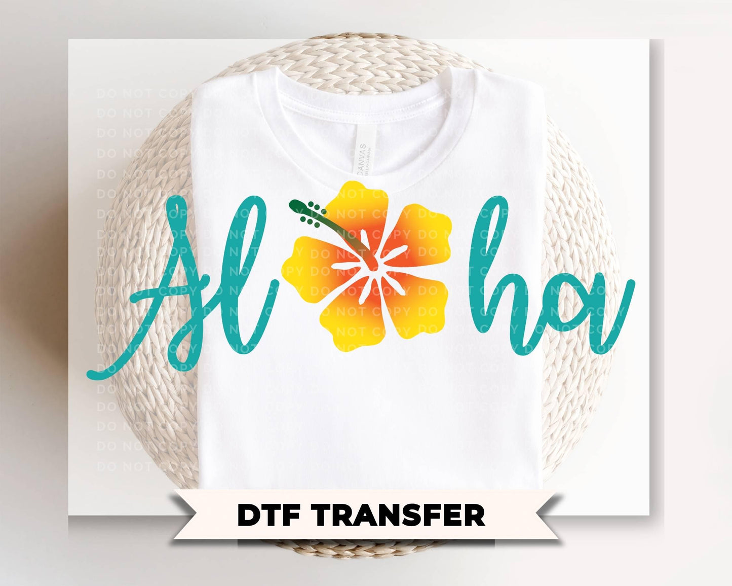 Aloha DTF Transfer, Ready to Press, Hawaii Vacation T-shirt Design