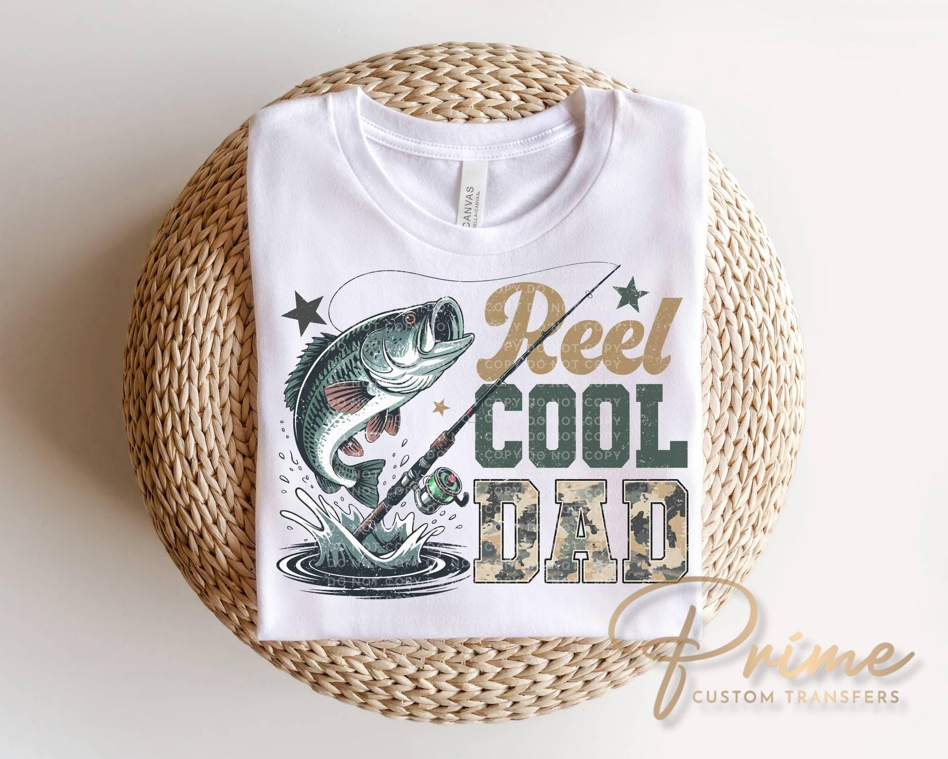 Reel Cool Dad DTF Transfer, Ready to Press, Father's Day Gift, Funny Tshirt Design