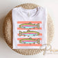 Preppy Bass Fish DTF Transfer, Ready to Press, Coastal Summer T-Shirt Design