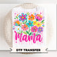 Striped Wildflowers Mama DTF Transfer, Ready to Press T-shirt Design, Gift for Mom