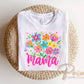 Striped Wildflowers Mama DTF Transfer, Ready to Press T-shirt Design, Gift for Mom