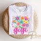 Striped Wildflowers Gigi DTF Transfer, Ready to Press T-shirt Design, Gift for Grandma
