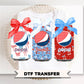 Coquette Patriotic Soda Cans DTF Transfer, Ready to Press, 4th of July Tshirt Design