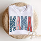 Preppy Patriotic Mama DTF Transfer, Ready to Press, Coquette 4th of July Tshirt Design