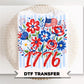 Striped Wildflower 1776 DTF Transfer, Ready to Press, 4th of July Tshirt Design