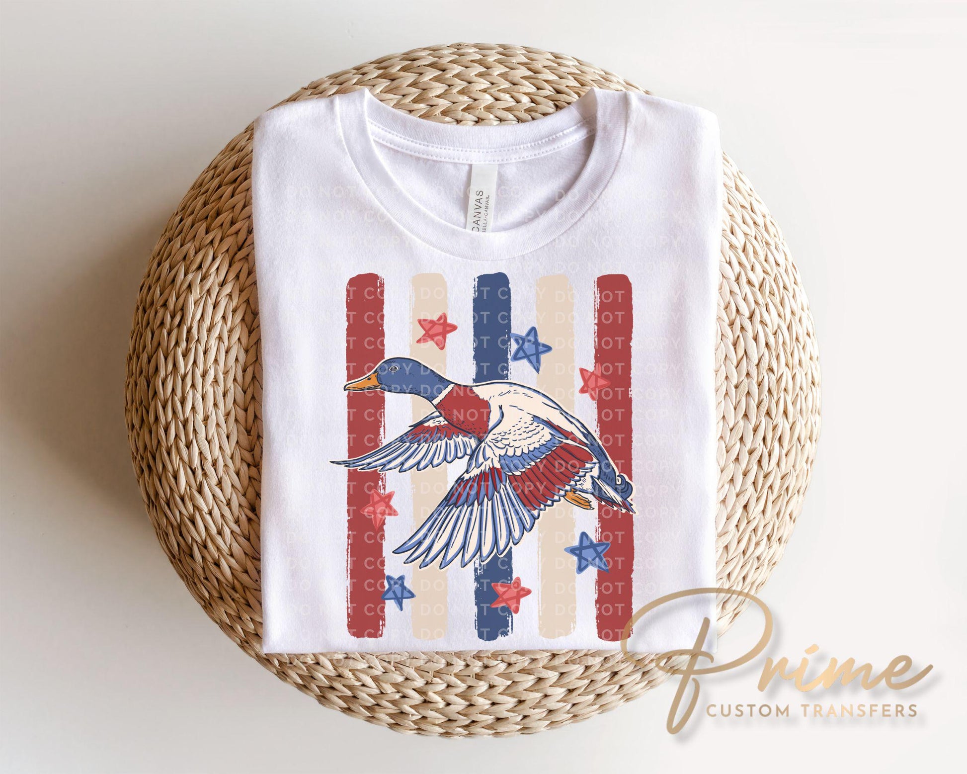 Patriotic Mallard Duck 1776 DTF Transfer, Ready to Press, Mens 4th of July Tshirt Design