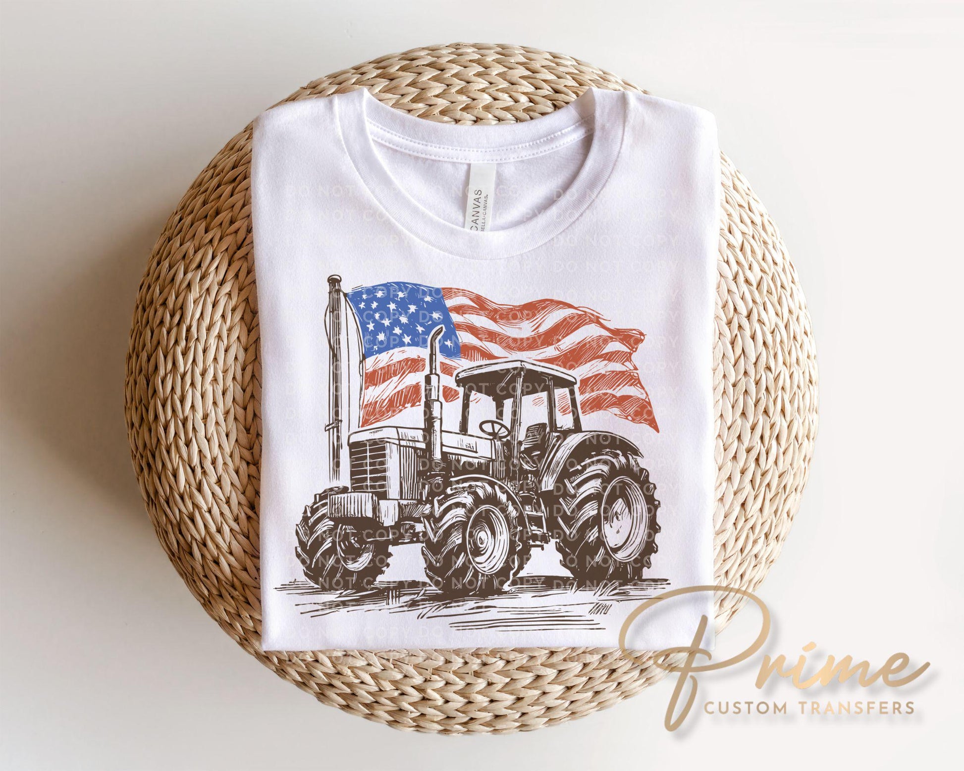 Patriotic Tractor DTF Transfer, Ready to Press, Boys 4th of July Tshirt Design