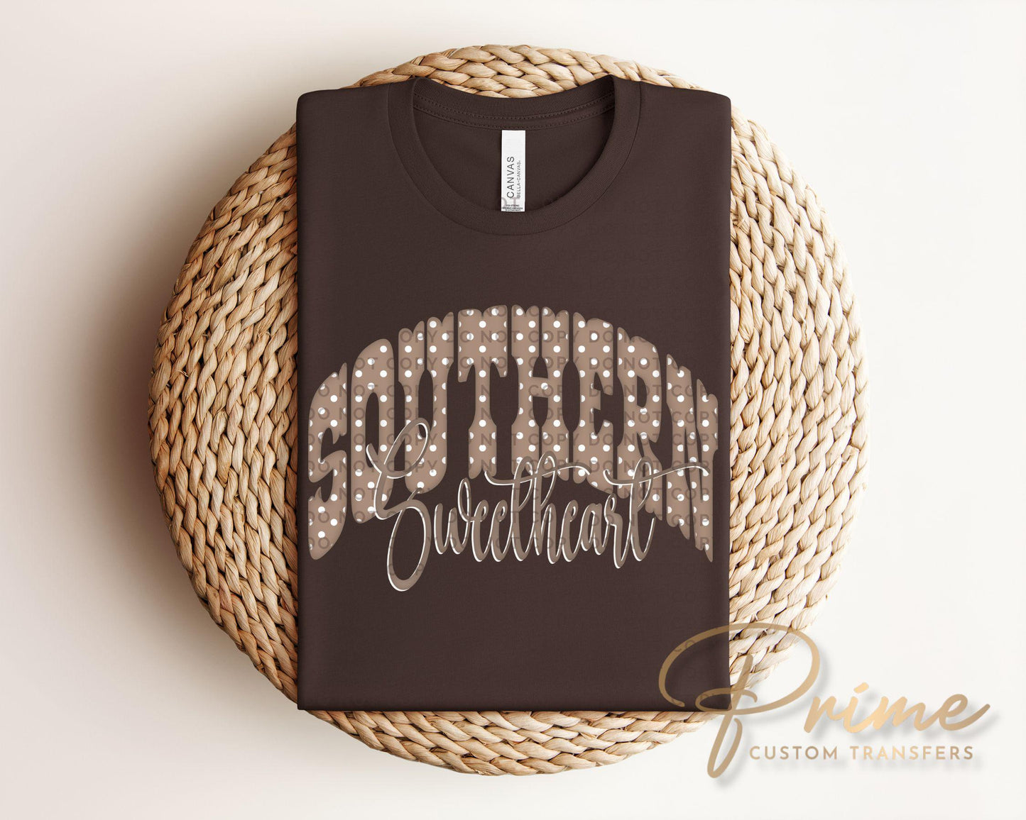 Southern Sweetheart DTF Transfer, Polka Dot, Western T-Shirt Design
