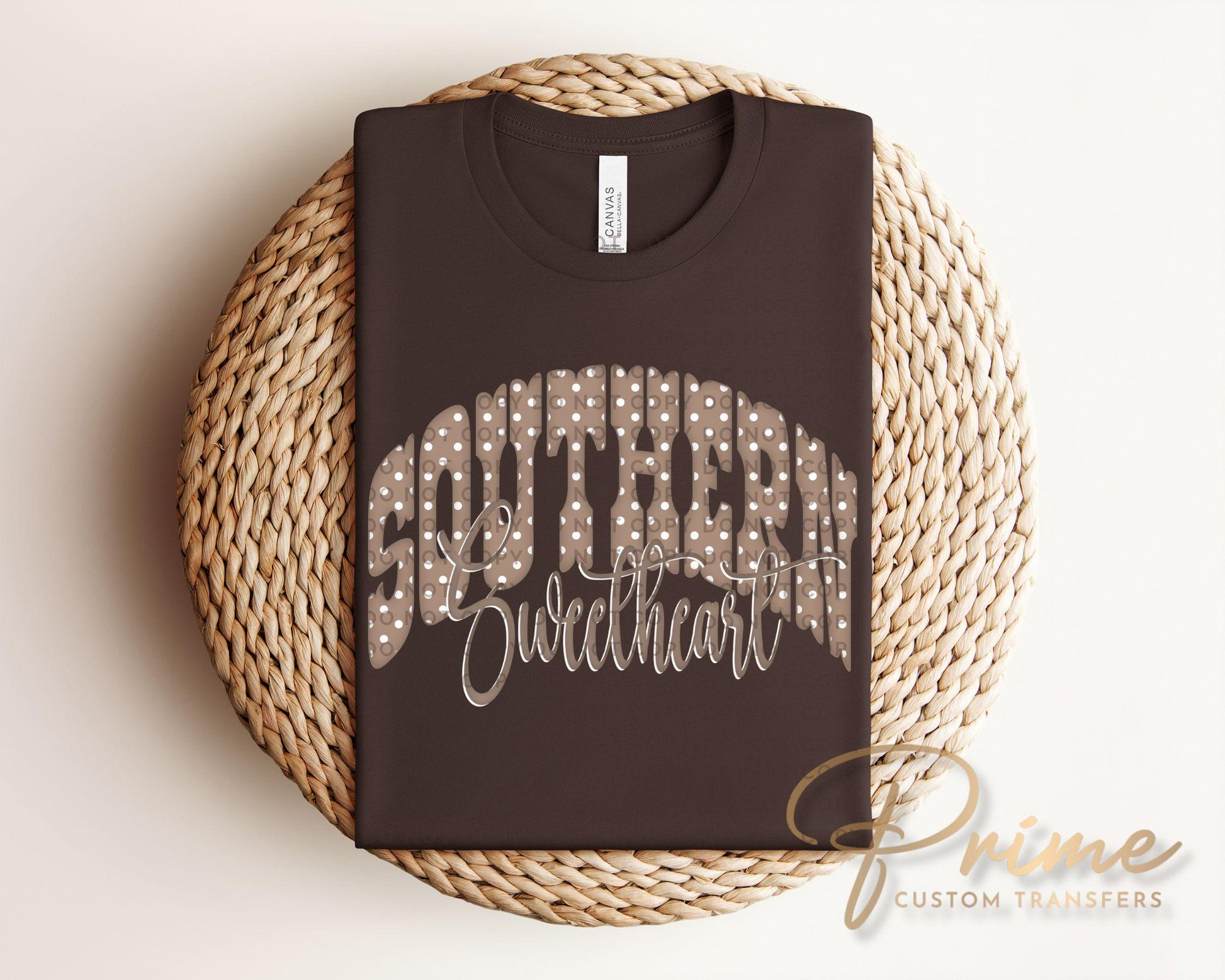 Southern Sweetheart DTF Transfer, Polka Dot, Western T-Shirt Design