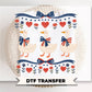 Patriotic Geese DTF Transfer, Ready to Press, Cottagecore 4th of July Tshirt Design