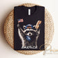 Patriotic Raccoon DTF Transfer, Ready to Press, Funny 4th of July Tshirt Design