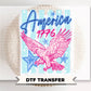 Striped Patriotic Eagle DTF Transfer, Ready to Press, Trendy 4th of July Tshirt Design