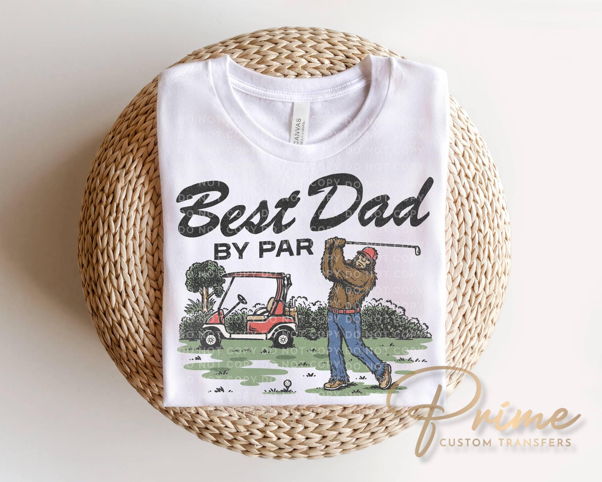 Best Dad By Par DTF Transfer, Father's Day Gift, Funny Bigfoot Tshirt Design