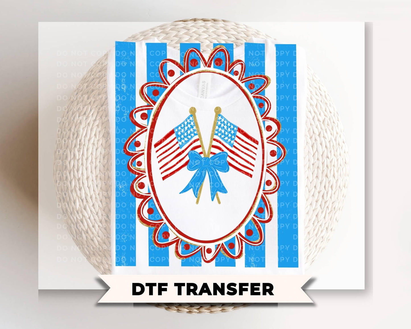 American Flag Stripes DTF Transfer, Ready to Press, 4th of July Tshirt Design