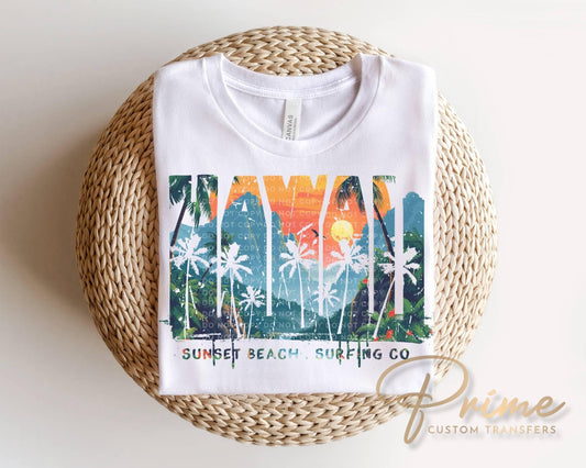 Hawaii DTF Transfer, Ready to Press, Summer Family Vacation T-shirt Design