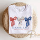 Red White & Blue Bows DTF Transfer, 250 Anniversary, Coquette 4th of July Tshirt Design