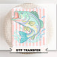 Preppy Bass Fish DTF Transfer, Ready to Press, Coastal Summer T-Shirt Design