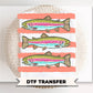 Preppy Bass Fish DTF Transfer, Ready to Press, Coastal Summer T-Shirt Design