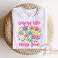 Helping Little Minds Grow DTF Transfer, First Day of School, Floral Teacher Tshirt Design