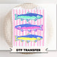 Preppy Fish DTF Transfer, Ready to Press, Coastal Summer T-Shirt Design