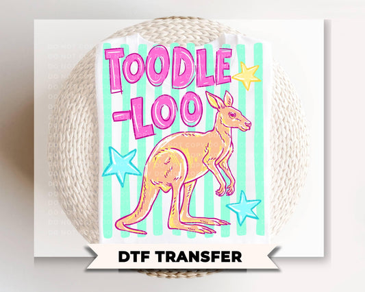 Toodle Loo Kangaroo DTF Transfer, Ready to Press, Trendy Summer T-Shirt Design