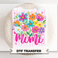 Striped Wildflowers Mimi DTF Transfer, Ready to Press T-shirt Design, Gift for Grandma