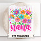 Striped Wildflowers Nana DTF Transfer, Ready to Press T-shirt Design, Gift for Grandma