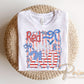 Red White & 250 Anniversary DTF Transfer, Coquette 4th of July Tshirt Design