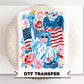 Brushstroke Statue of Liberty DTF Transfer, Preppy 4th of July Tshirt Design