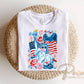 Brushstroke Statue of Liberty DTF Transfer, Preppy 4th of July Tshirt Design
