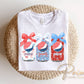 Coquette Patriotic Soda Cans DTF Transfer, Ready to Press, 4th of July Tshirt Design