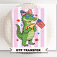 Patriotic Gator DTF Transfer, Ready to Press, Girls 4th of July Tshirt Design