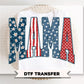 Preppy Patriotic Mama DTF Transfer, Ready to Press, Coquette 4th of July Tshirt Design