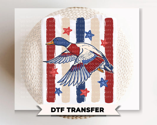 Patriotic Mallard Duck 1776 DTF Transfer, Ready to Press, Mens 4th of July Tshirt Design