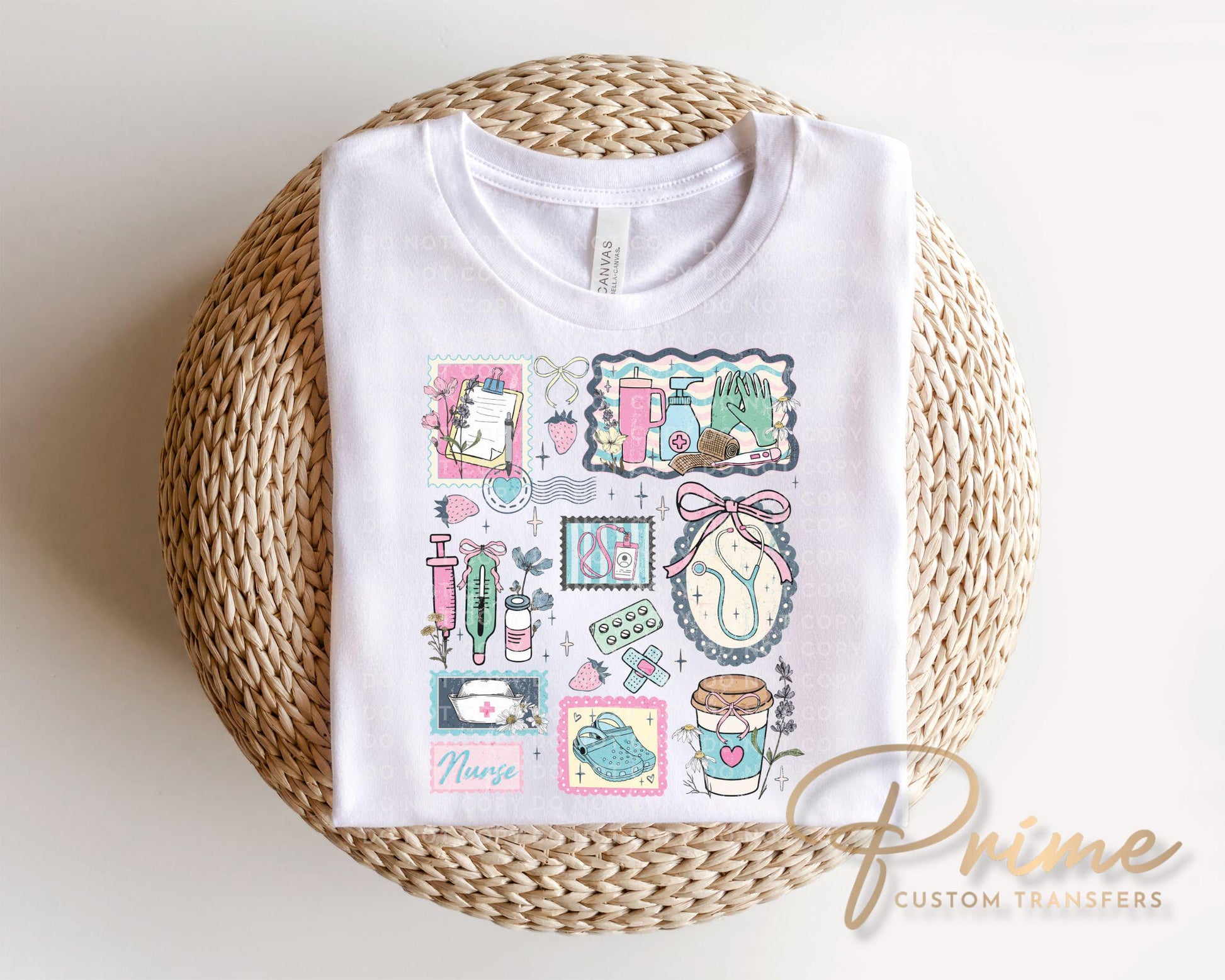 Nurse Life Collage DTF Transfer, Grandma Core, Cottagecore Tshirt Design
