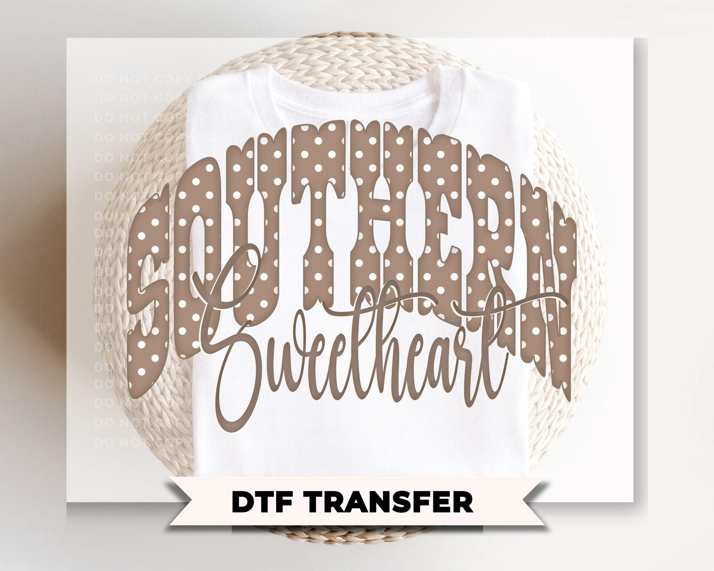 Southern Sweetheart DTF Transfer, Polka Dot, Western T-Shirt Design