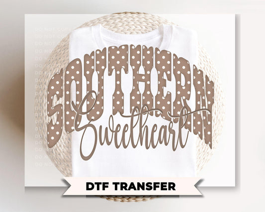 Southern Sweetheart DTF Transfer, Polka Dot, Western T-Shirt Design