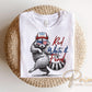 Red White & Feral DTF Transfer, Funny 4th of July T-Shirt Design