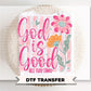 God Is Good All The Time DTF Transfer, Bible Verse, Striped Christian T-shirt Design