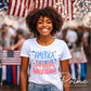 America Hallelujah DTF Transfer, Ready to Press, Preppy 4th of July Tshirt Design