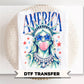 Brushstroke Statue of Liberty DTF Transfer, Ready to Press, Preppy 4th of July Tshirt Design