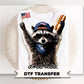 Patriotic Raccoon DTF Transfer, Ready to Press, Funny 4th of July Tshirt Design