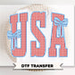 Seersucker Stripes USA with Bows DTF Transfer, 250 Anniversary, 4th of July Tshirt Design